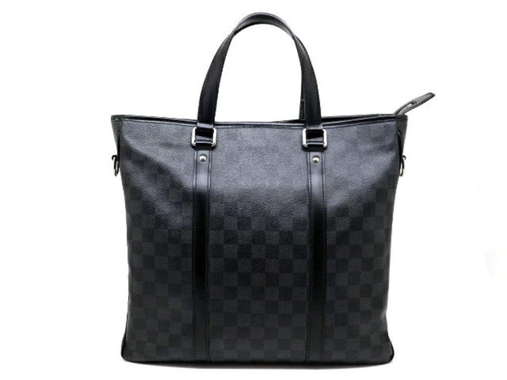 Louis Vuitton Tadao Tote Bag Shoulder Damier Graphite Black
